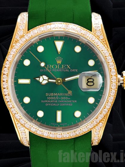 Rolex Submariner Men's 40mm 16613 Gold-tone Green Dial